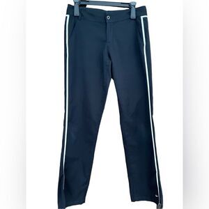 NIKE black/white stripe snap front straight leg polyester pants size S (4-6)